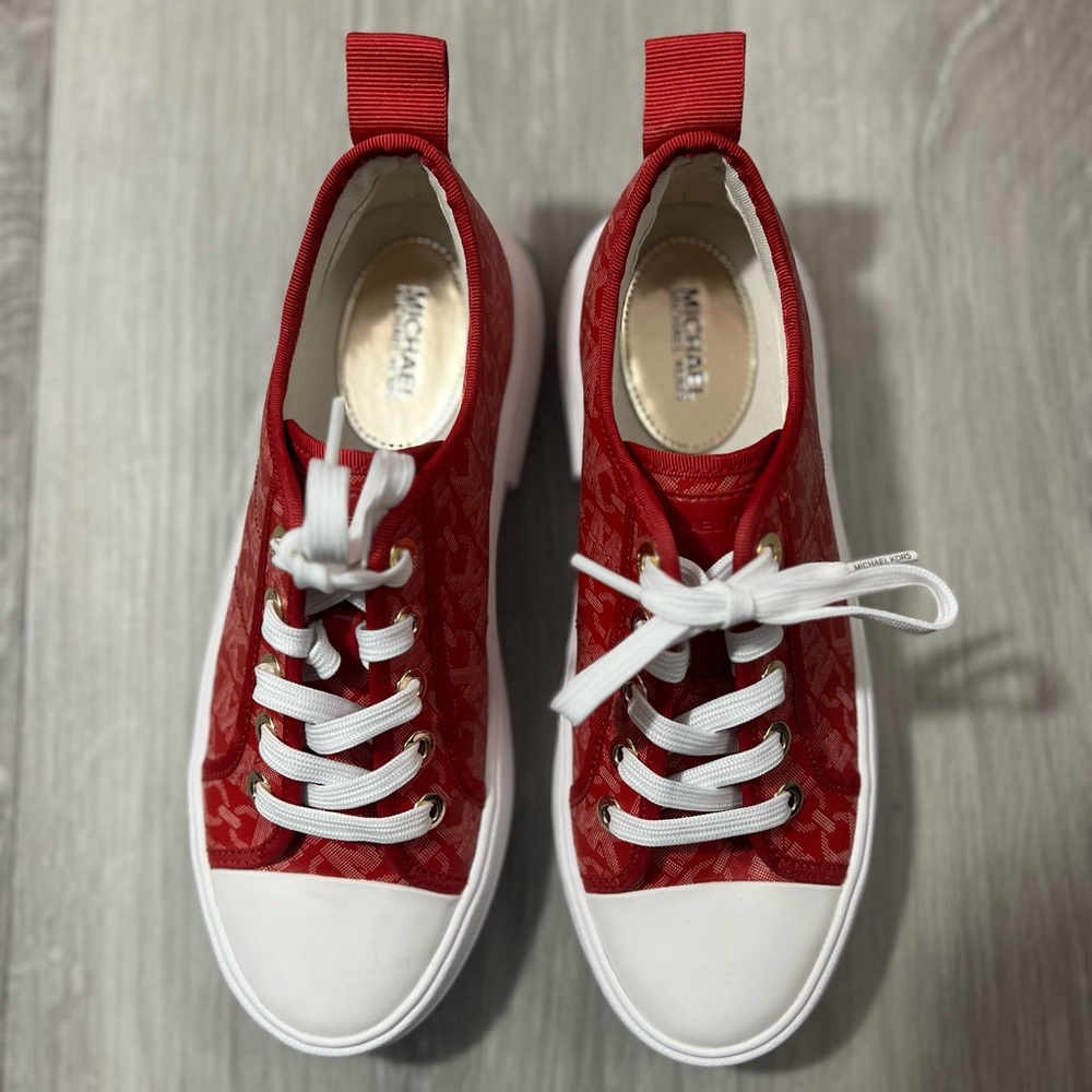 Michael Kors Red Sneakers with White Laces ✨brand new ✨